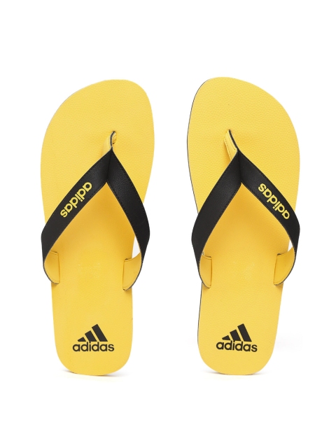 

ADIDAS Men Black & Yellow Puka Thong Flip-Flops