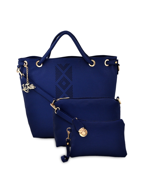 

LaFille Blue Solid Set of 3 Bags