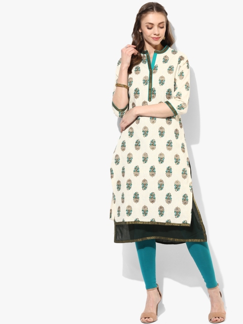 

Sangria Women Beige Printed Straight Kurta