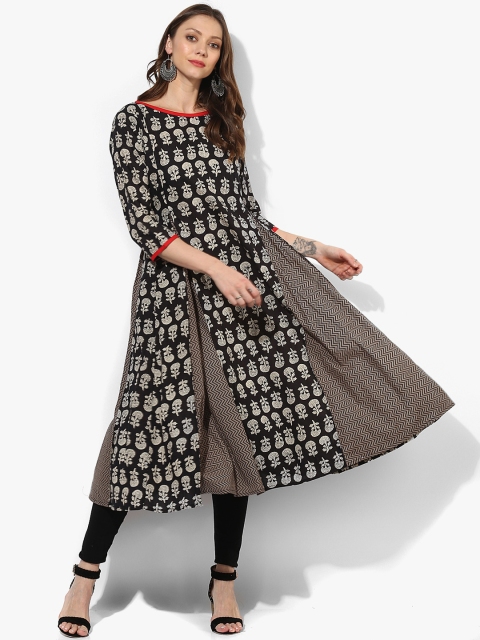

Sangria Women Black Printed Anarkali Kurta
