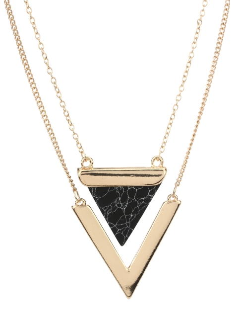 

Kazo Gold-Toned & Black Metal Layered Necklace