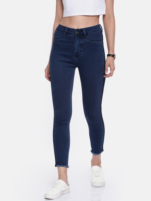 

Code 61 Women Blue Skinny Fit High-Rise Clean Look Stretchable Cropped Jeans