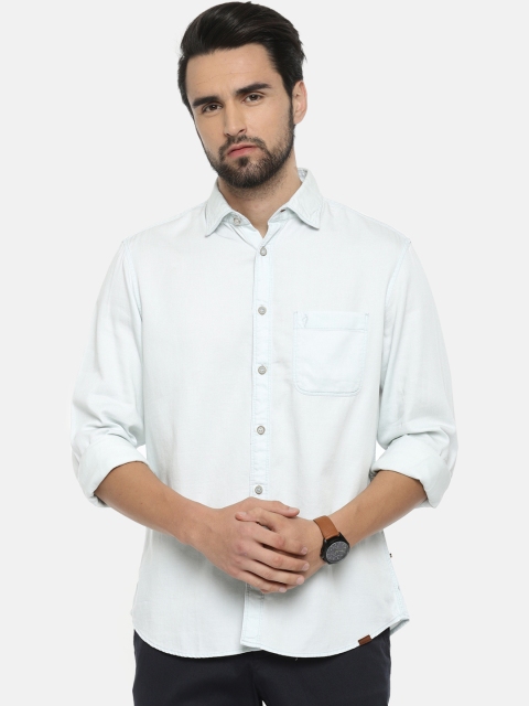 

Indian Terrain Men Blue Chiseled Regular Fit Solid Casual Shirt
