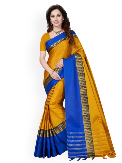 

Ishin Mustard & Blue Art Silk Woven Design Mysore Silk Saree