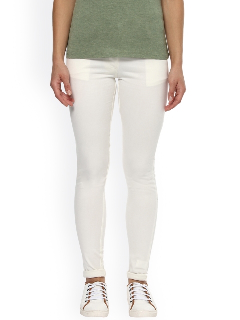 

Label Ritu Kumar Women Off-White Comfort Slim Fit Solid Regular Trousers