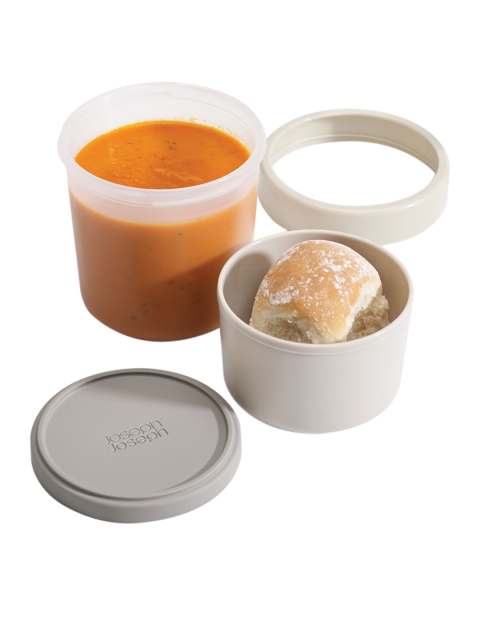 

Joseph Joseph GoEat Compact 2-in-1 Plastic Soup Bowl, Grey