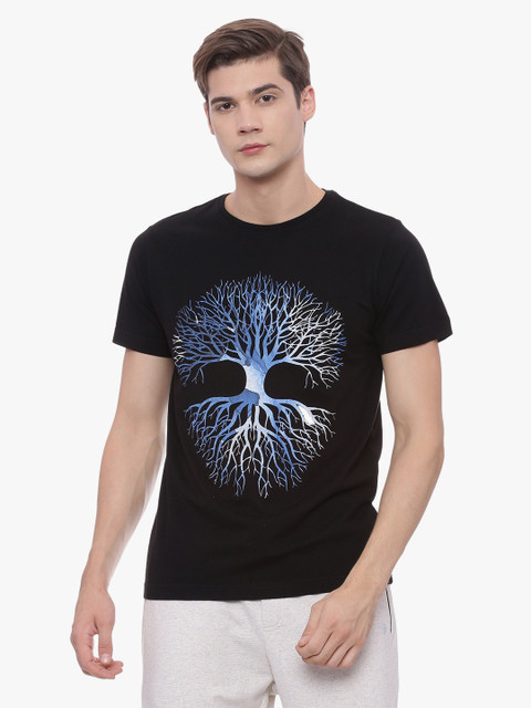 

Soul Space Men Black Printed Round Neck T-shirt