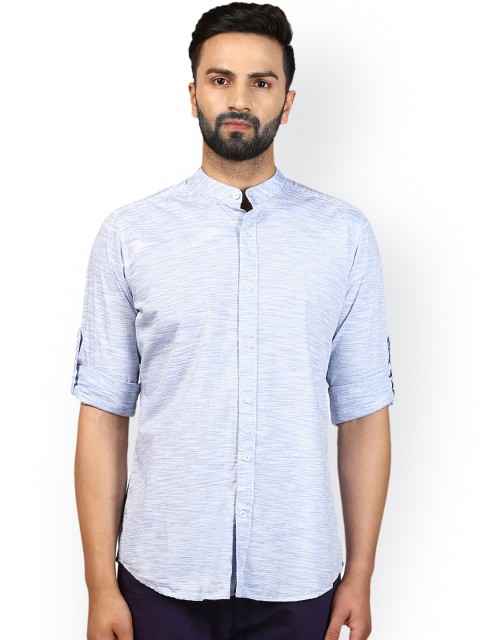 

Raymond Men Blue Solid Casual Shirt