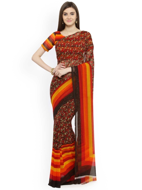 

Shaily Red & Black Pure Georgette Printed Saree