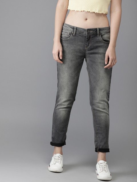 

Moda Rapido Women Grey Skinny Fit Mid-Rise Clean Look Stretchable Cropped Jeans
