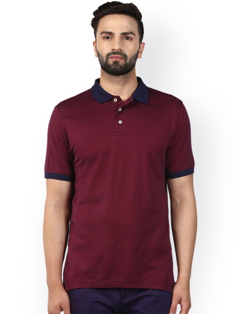 

Raymond Men Maroon Solid Polo Collar T-shirt