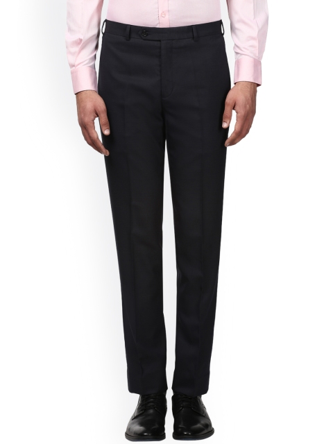 

Raymond Men Blue Slim Fit Solid Formal Trousers