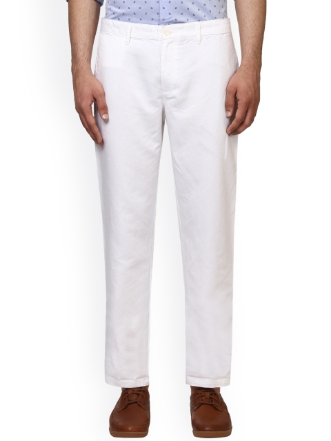 

Raymond Men White Regular Fit Solid Regular Trousers