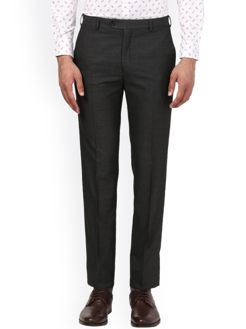 

Raymond Men Grey Regular Fit Self Design Formal Trousers
