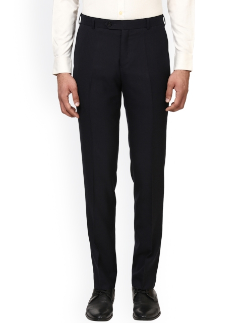 

Raymond Men Blue Slim Fit Solid Formal Trousers