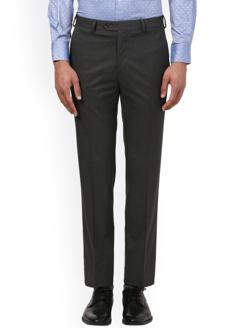 

Raymond Men Grey Regular Fit Self Design Formal Trousers