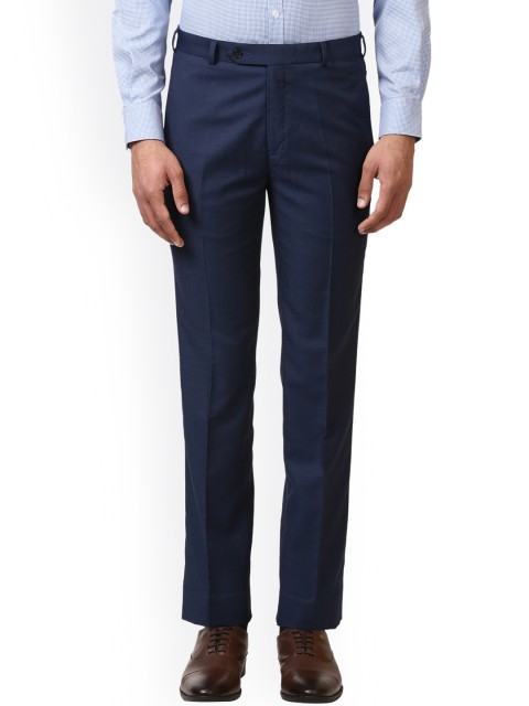 

Raymond Men Blue Regular Fit Solid Formal Trousers