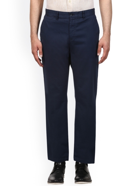 

Raymond Men Blue Regular Fit Solid Regular Trousers