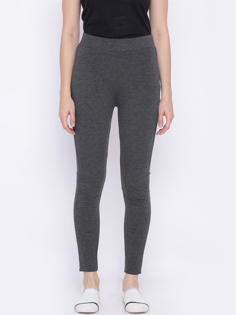 

Allen Solly Woman Grey High Rise Solid Treggings
