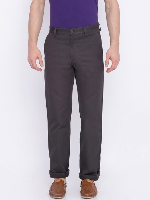 

Allen Solly Men Taupe Regular Fit Solid Formal Trousers