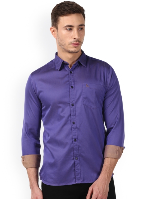 

Parx Men Purple Slim Fit Solid Casual Shirt