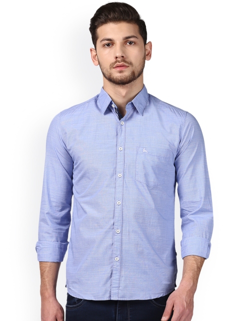 

Parx Men Blue Slim Fit Solid Casual Shirt