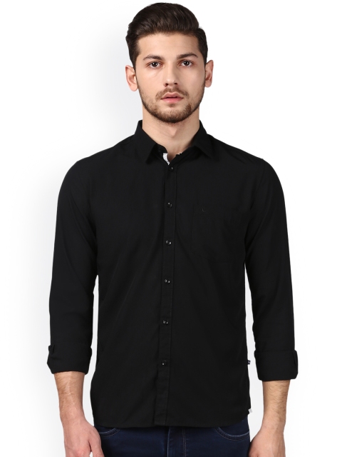 

Parx Men Black Slim Fit Solid Casual Shirt