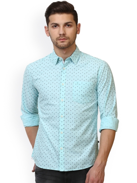 

Parx Men Sea Green Slim Fit Printed Casual Shirt