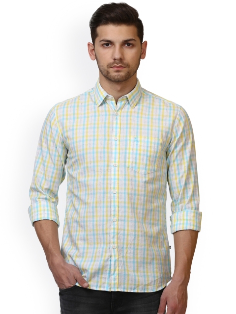 

Parx Men Yellow & White Slim Fit Checked Casual Shirt