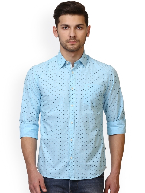 

Parx Men Blue Slim Fit Printed Casual Shirt