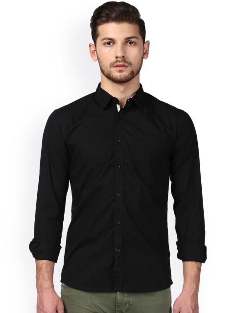 

Parx Men Black Slim Fit Solid Casual Shirt