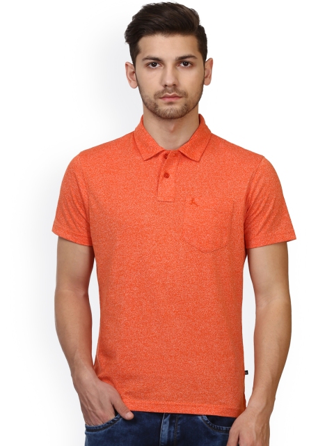 

Parx Men Orange Solid Polo Collar T-shirt