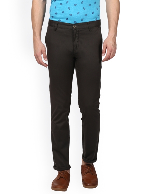 

Parx Men Brown Slim Fit Solid Regular Trousers