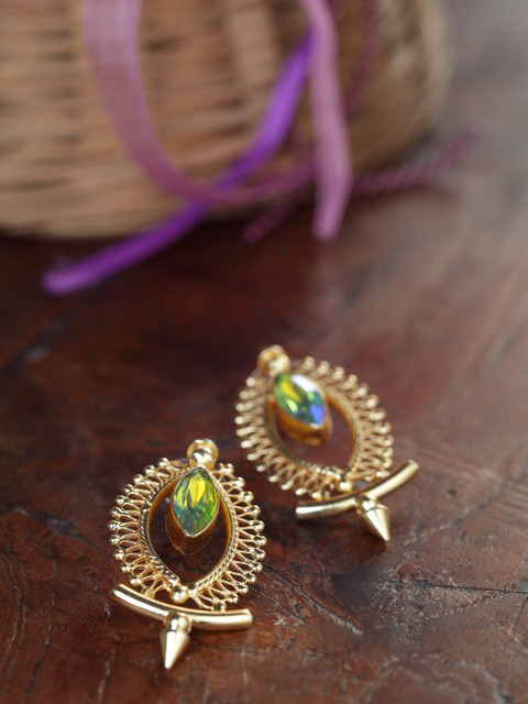

DIVA WALK Gold-Toned Contemporary Drop Earrings