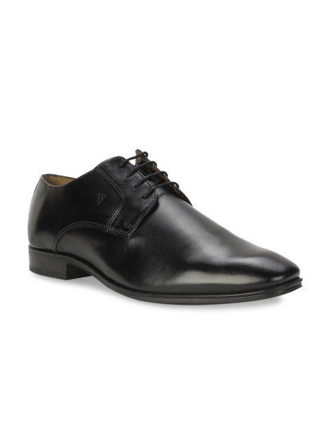 

Van Heusen Black Solid Leather Derbys