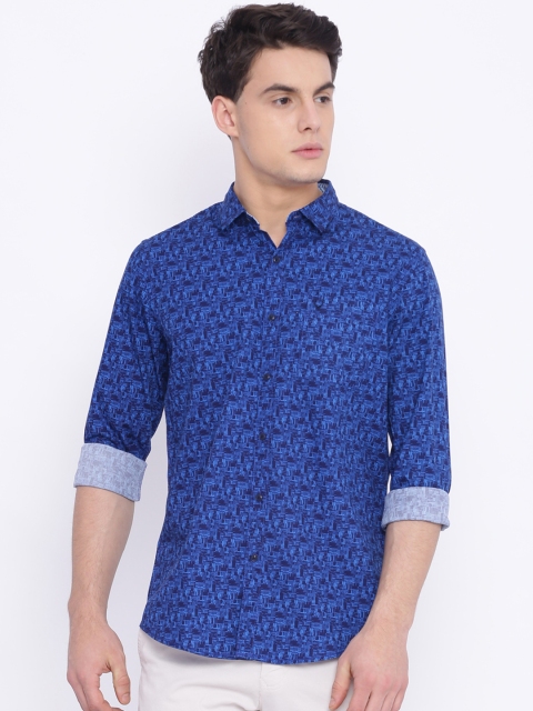 

Solly Jeans Co. Men Blue Comfort Regular Fit Printed Casual Shirt