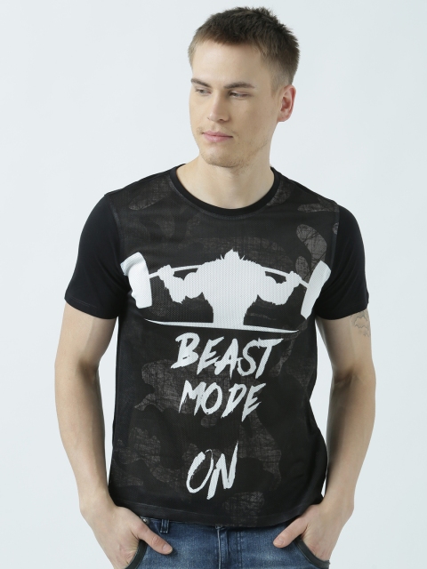 

Wear Your Mind Men Black Printed Round Neck T-shirt