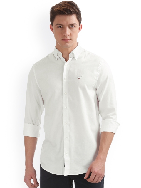 

GANT Men White Regular Fit Solid Casual Shirt