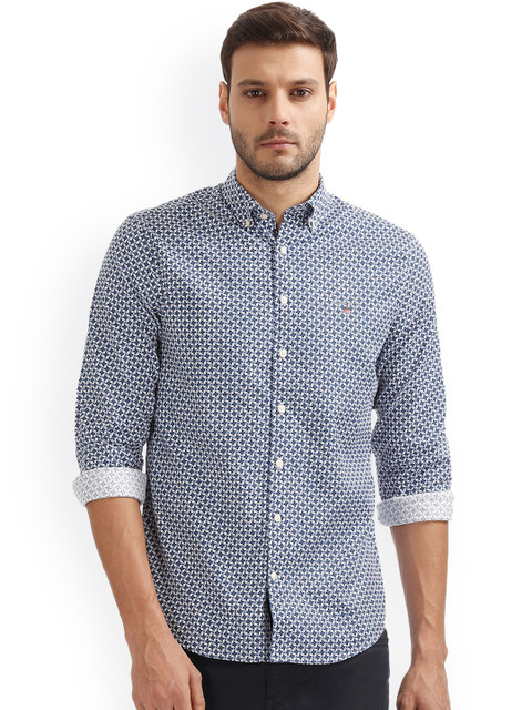 

GANT Men Blue Regular Fit Printed Casual Shirt