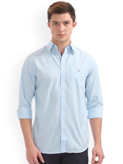 

GANT Men Blue Regular Fit Striped Casual Shirt