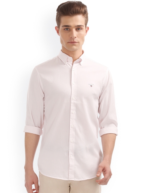 

GANT Men Pink Classic Regular Fit Striped Casual Shirt