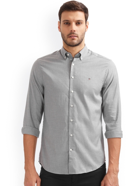 

GANT Men Grey Classic Regular Fit Solid Casual Shirt