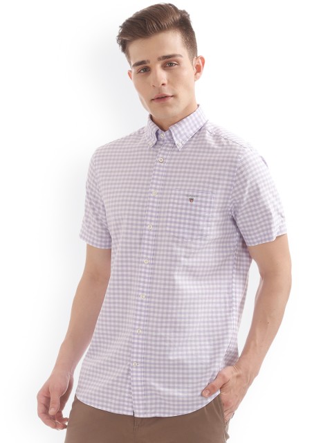 

GANT Men Violet Regular Fit Checked Casual Shirt