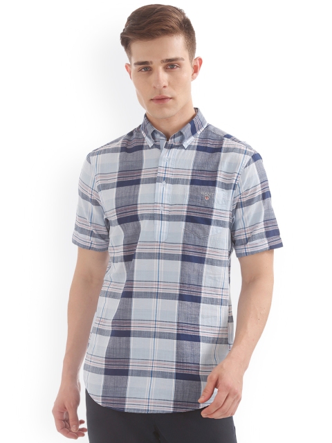 

GANT Men Blue Regular Fit Checked Casual Shirt