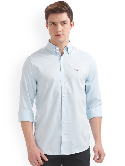 

GANT Men Blue Regular Fit Solid Casual Shirt