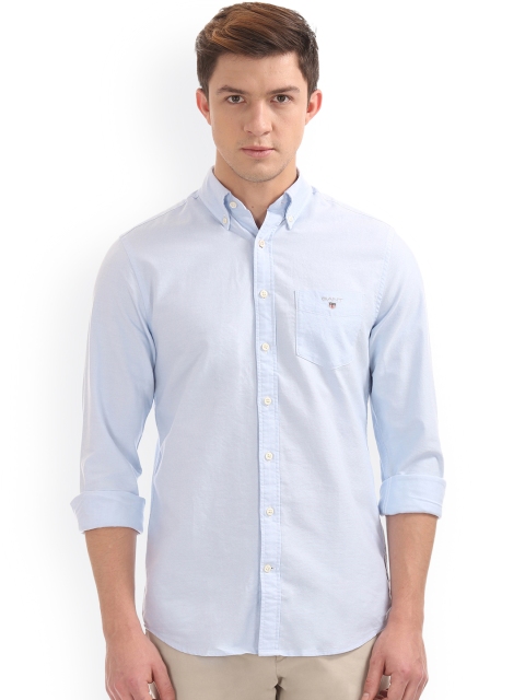 

GANT Men Blue Regular Fit Solid Casual Shirt