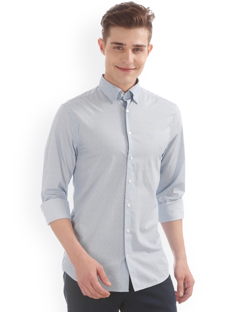 

GANT Men Blue Printed Casual Shirt