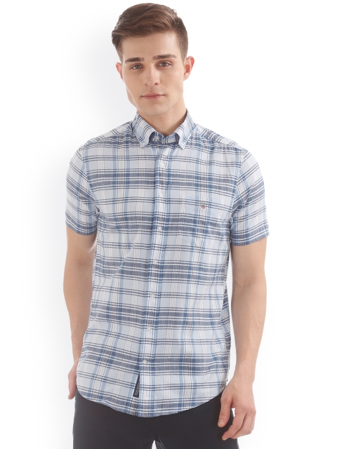 

GANT Men Blue Regular Fit Checked Casual Shirt