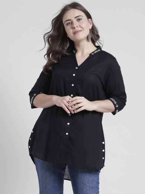 

Kira Plus Black Embroidered Tunic