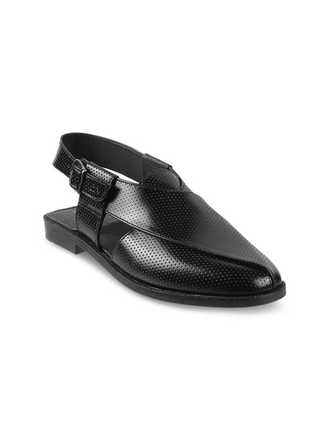 

Metro Men Black Leather Comfort Sandals